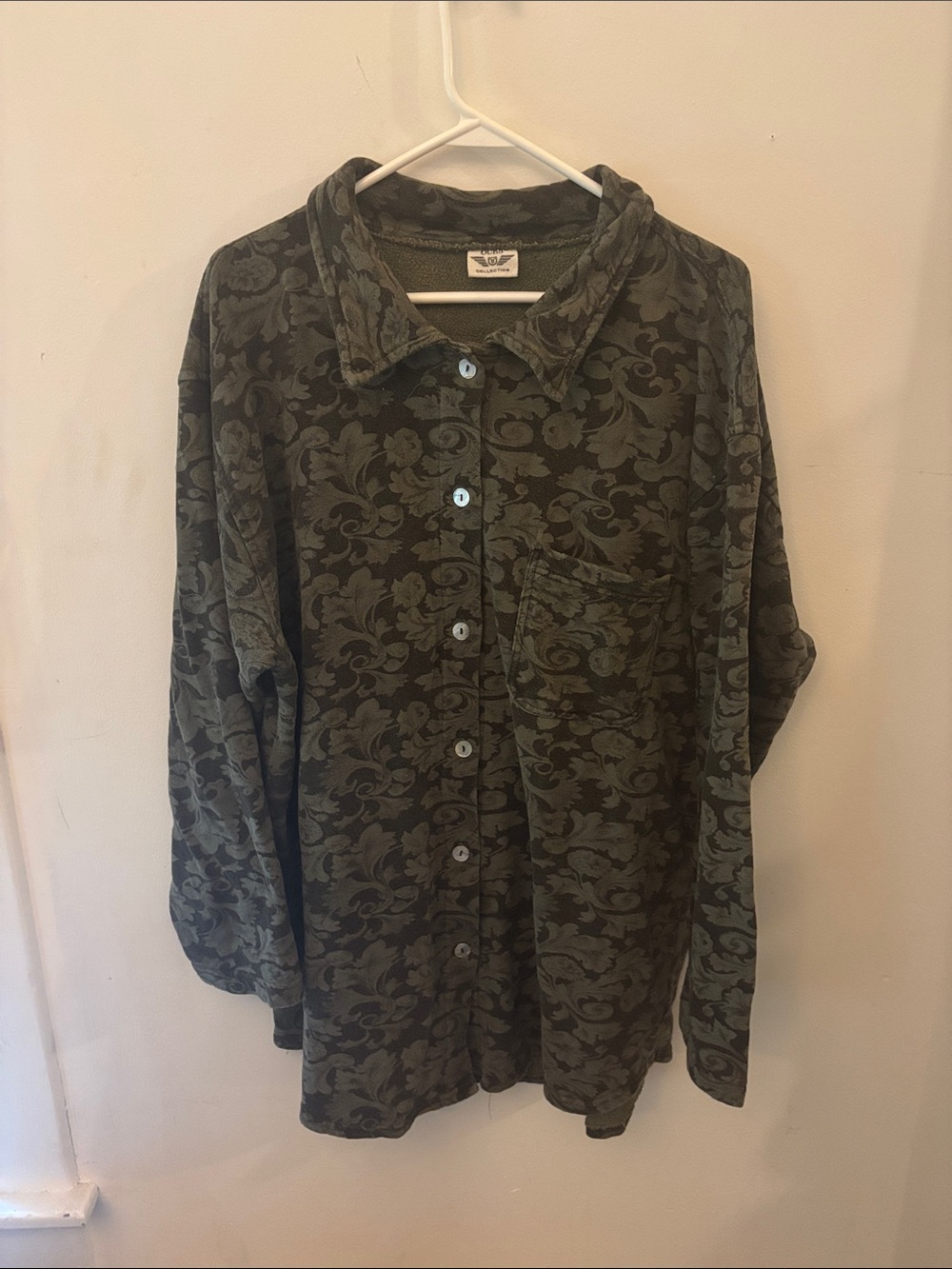 Vintage Ours Collection Botanical Floral Print Long Sleeve Button Down Shirt SzL